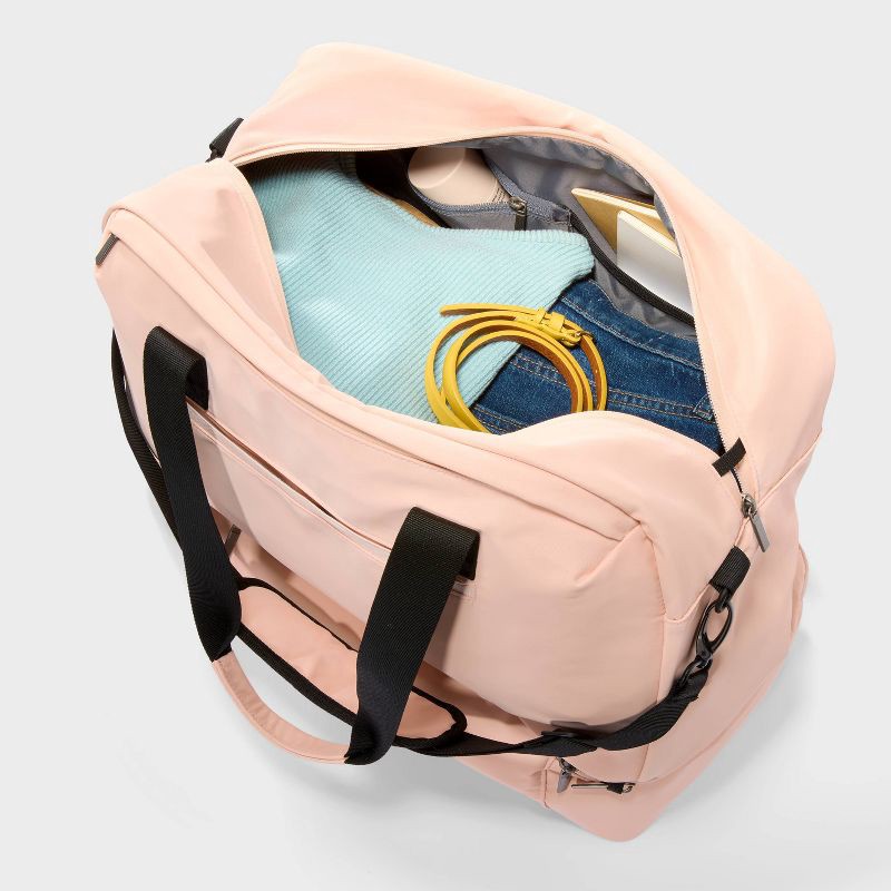 slide 4 of 6, Weekender Bag with Drop-Bottom Pink - Open Story™️: Travel Luggage, 1 ct