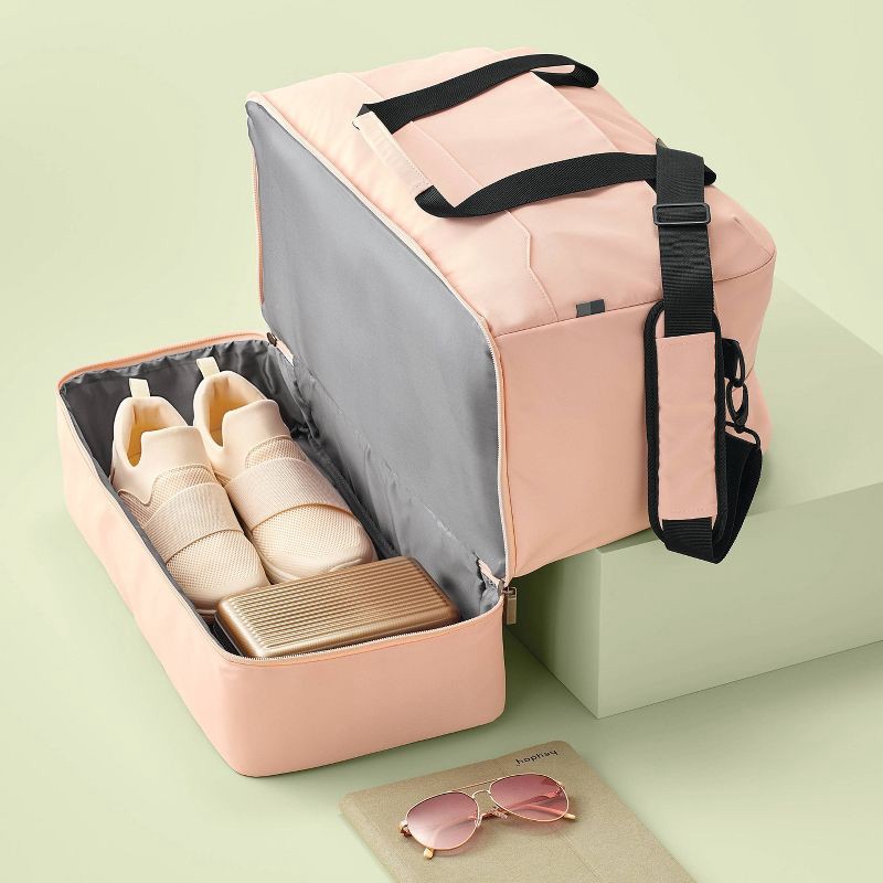 slide 6 of 6, Weekender Bag with Drop-Bottom Pink - Open Story™️: Travel Luggage, 1 ct