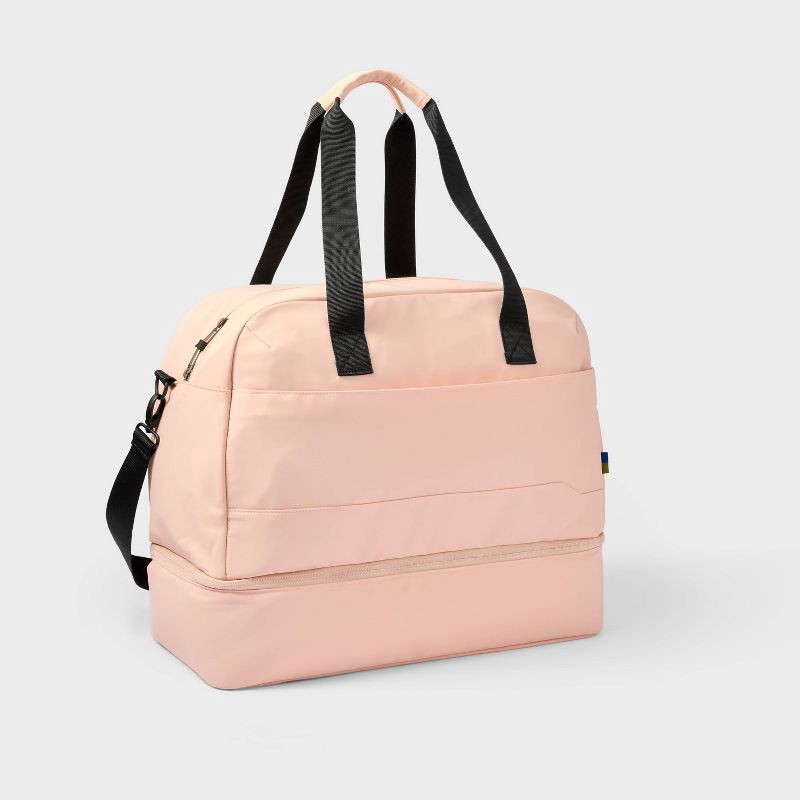 slide 1 of 6, Weekender Bag with Drop-Bottom Pink - Open Story™️: Travel Luggage, 1 ct