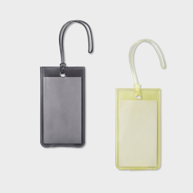 slide 1 of 3, 2pk Luggage Gel Tag - Open Story™ Lime Green/Gray: Solid TPU Travel Accessories, 2 ct
