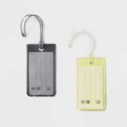 Jelly Luggage Tag - Open Story™ Lime Green/Gray: Solid TPU Travel Accessories