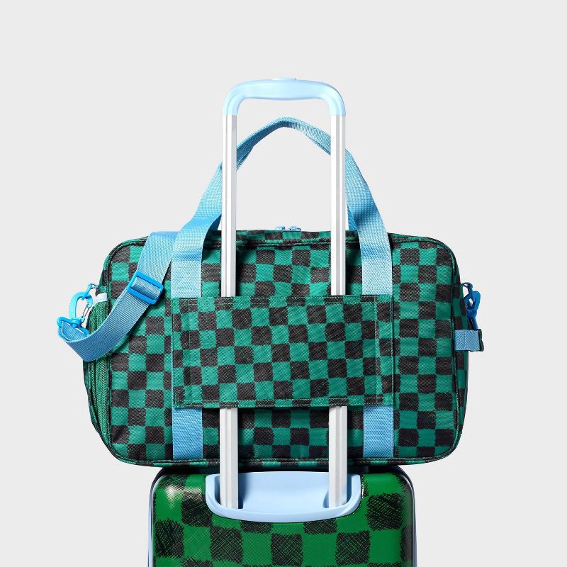 slide 3 of 3, Kids' Weekender Duffel Bag Green Checkered - Cat & Jack™️, 1 ct