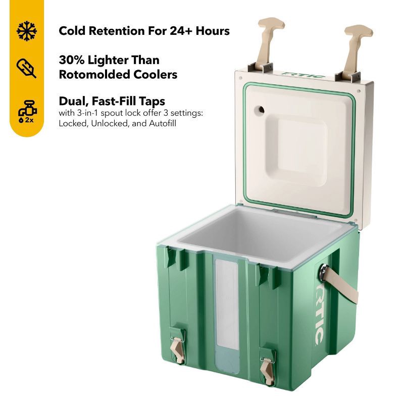 slide 3 of 8, RTIC Outdoors 3 Gallon Halftime Cooler Beverage Dispenser - Sage Green: Hard-Sided Polypropylene, 3 gal