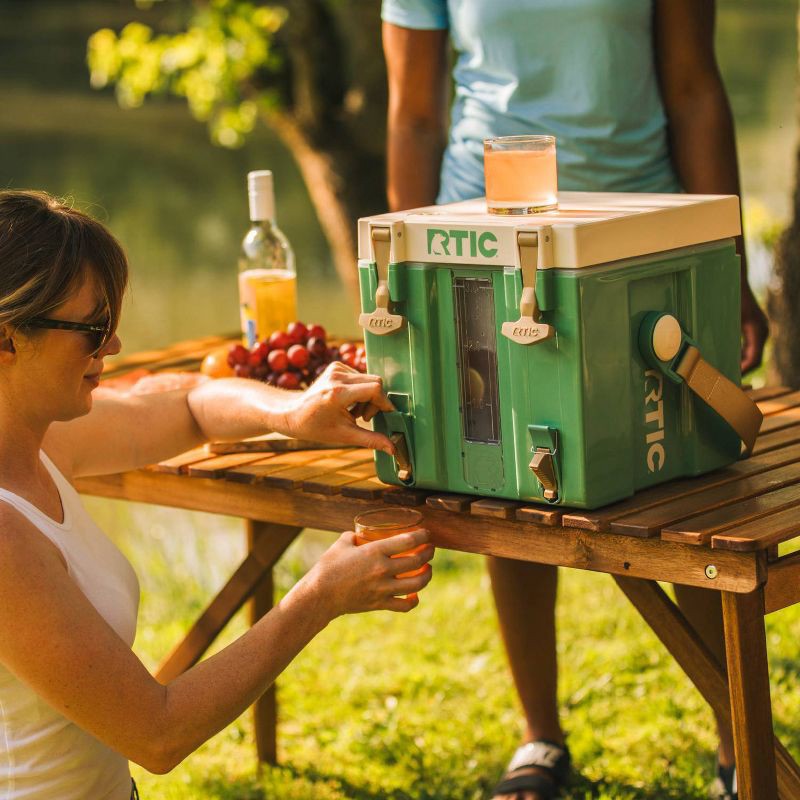 slide 6 of 8, RTIC Outdoors 3 Gallon Halftime Cooler Beverage Dispenser - Sage Green: Hard-Sided Polypropylene, 3 gal