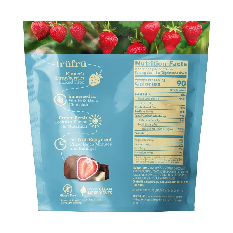 slide 2 of 4, Tru Fru White & Dark Chocolate Frozen Strawberries - 8oz, 8 oz