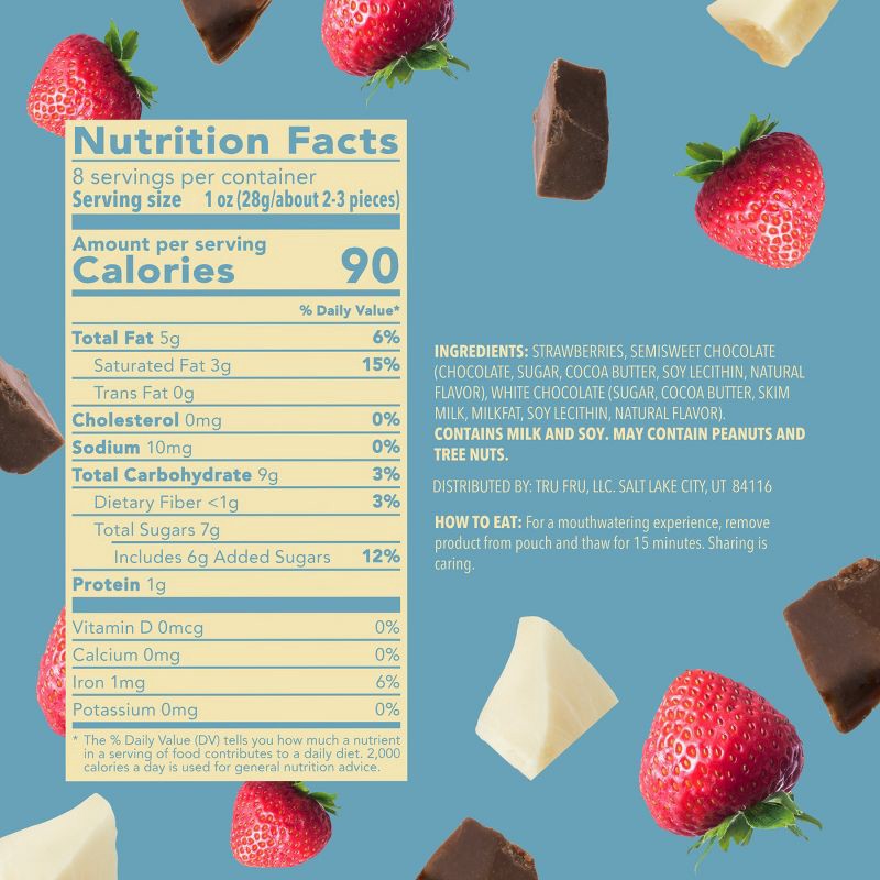 slide 3 of 4, Tru Fru White & Dark Chocolate Frozen Strawberries - 8oz, 8 oz