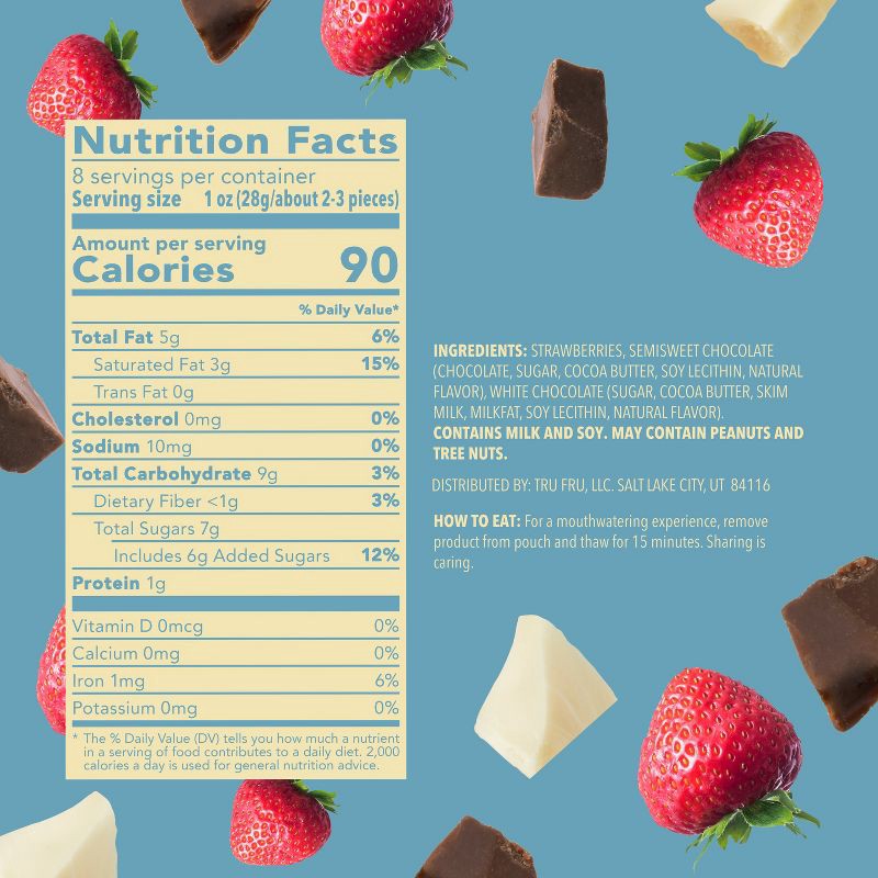 slide 5 of 7, Tru Fru White & Dark Chocolate Frozen Strawberries - 8oz, 8 oz