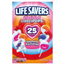 Life Savers Valentine's Swirled Lollipops Exchange Box Candies - 8.8oz/25ct