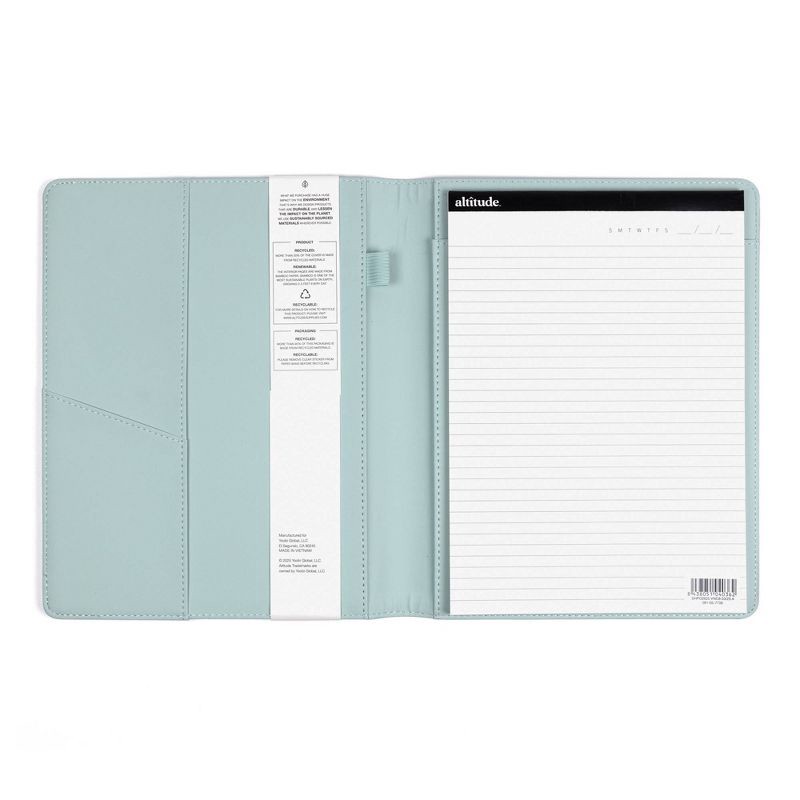 slide 4 of 8, Altitude Padfolio 8.5"x10.5" Vegan Leather Seafoam Blue Debossed Arch, 1 ct