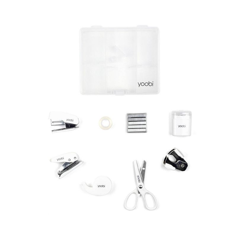 slide 2 of 8, Yoobi Evolve 8pc Mini Supply Kit White, 8 ct