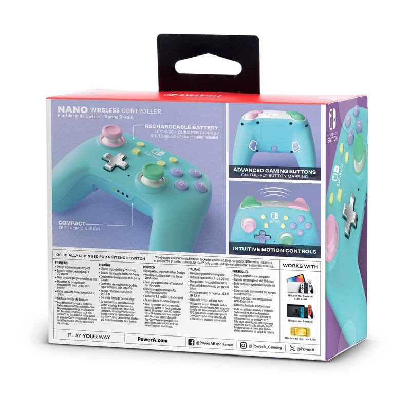 slide 12 of 12, PowerA Nintendo Switch Enhanced Wireless Controller Spring Dream: USB Compatible, 1 ct