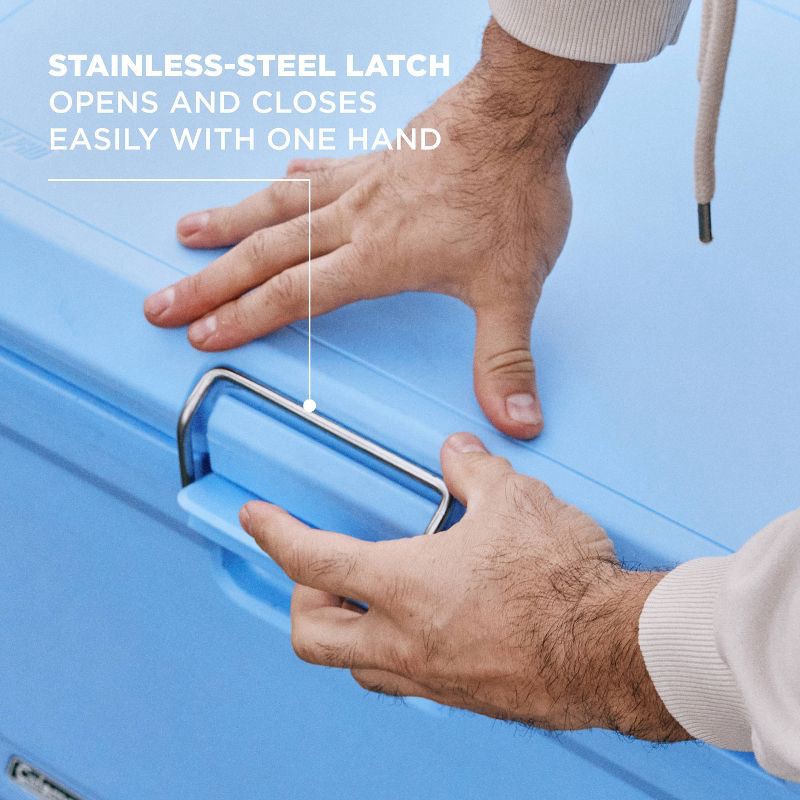 slide 7 of 9, Coleman Pro 92Can/55qt Hard Sided Cooler - Blue Sky: HDPE Construction, Wheels, 92can, 55 qt