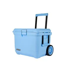 Coleman Pro 92Can/55qt Hard Sided Cooler - Blue Sky: HDPE Construction, Wheels