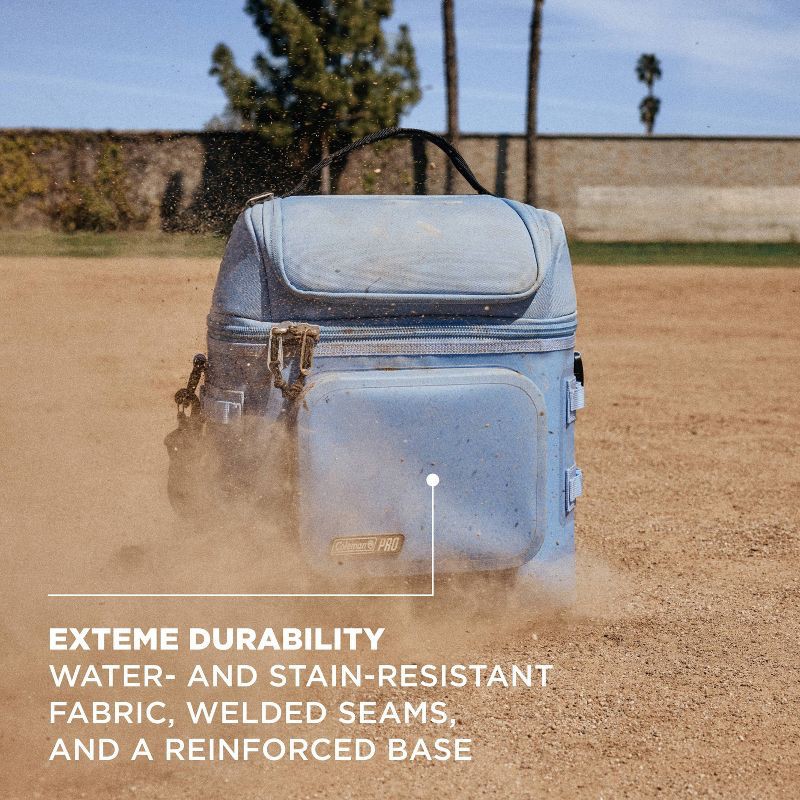 slide 2 of 7, Coleman Pro 24 Cans Soft Sided Cooler - Blue Sky: Polyester & PEVA Construction, 24 cans