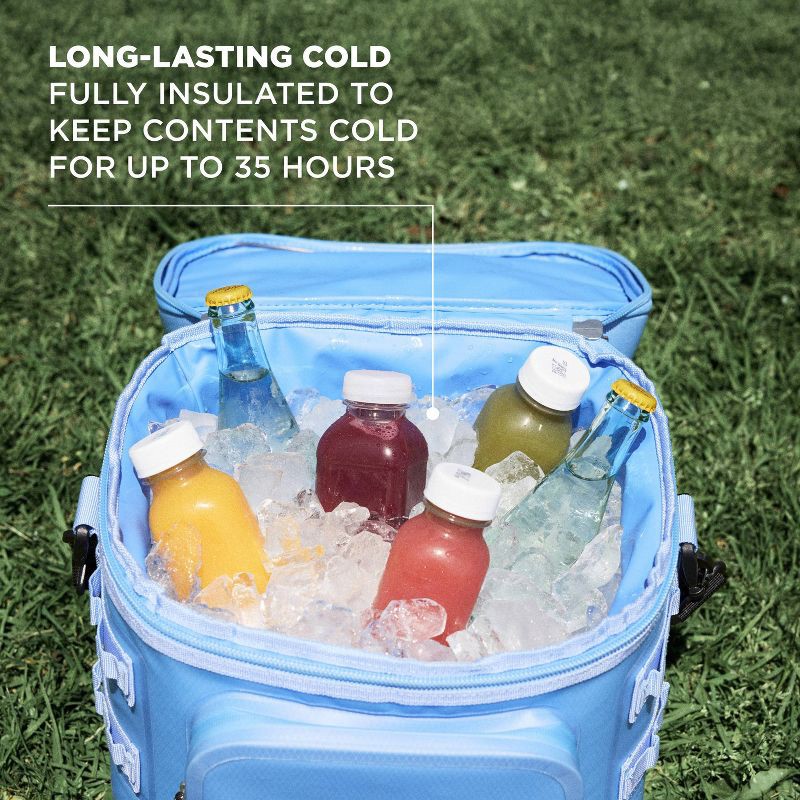 slide 4 of 7, Coleman Pro 24 Cans Soft Sided Cooler - Blue Sky: Polyester & PEVA Construction, 24 cans