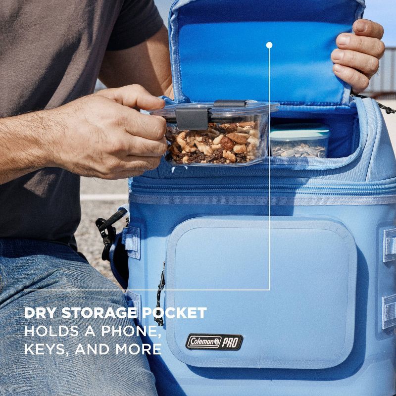 slide 6 of 7, Coleman Pro 24 Cans Soft Sided Cooler - Blue Sky: Polyester & PEVA Construction, 24 cans