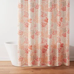 13pc Coastal Coral Branch Shower Curtain Set Off-White - Threshold™
