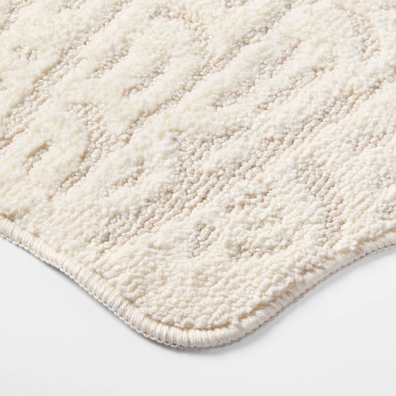 slide 3 of 4, 24"x24" Seashell Shaped Coastal Non-Skid Bath Rug - Threshold™, 1 ct
