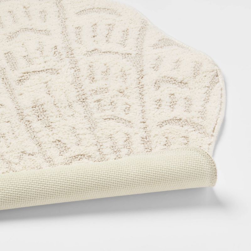 slide 4 of 4, 24"x24" Seashell Shaped Coastal Non-Skid Bath Rug - Threshold™, 1 ct