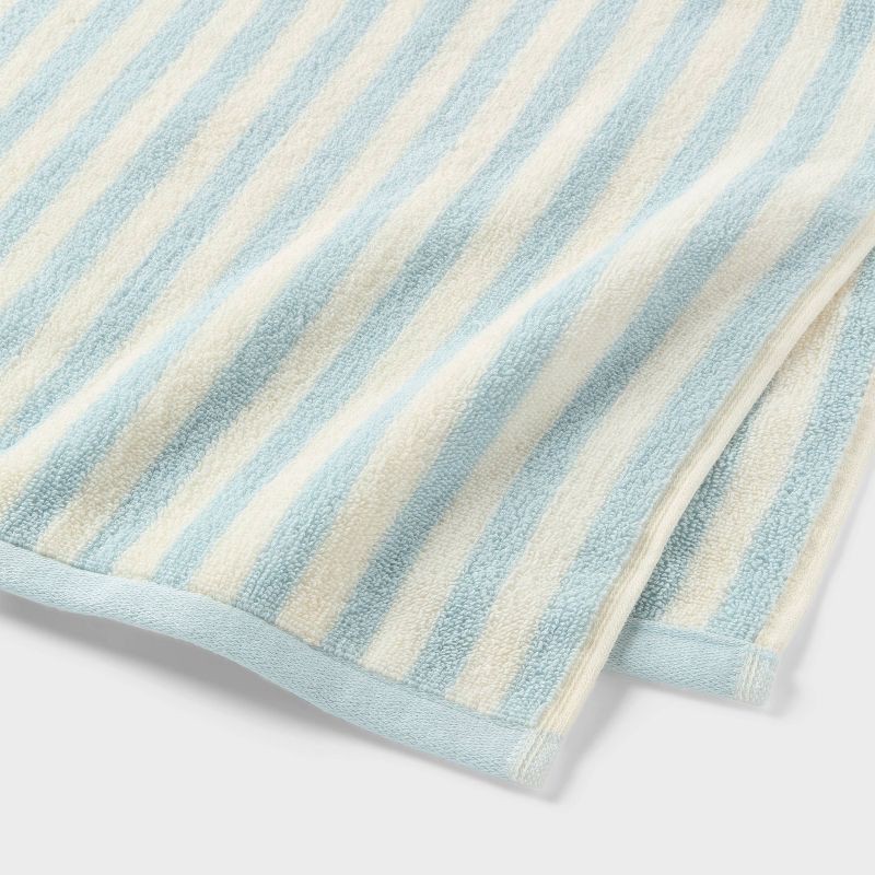 slide 3 of 5, Striped Hand Towel Blue - Threshold™, 1 ct
