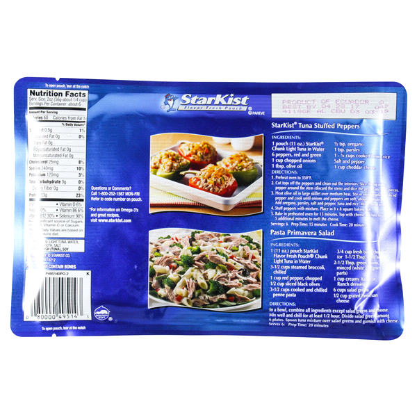 slide 4 of 5, StarKist Chunk Light Tuna in Water Pouch, 11 oz