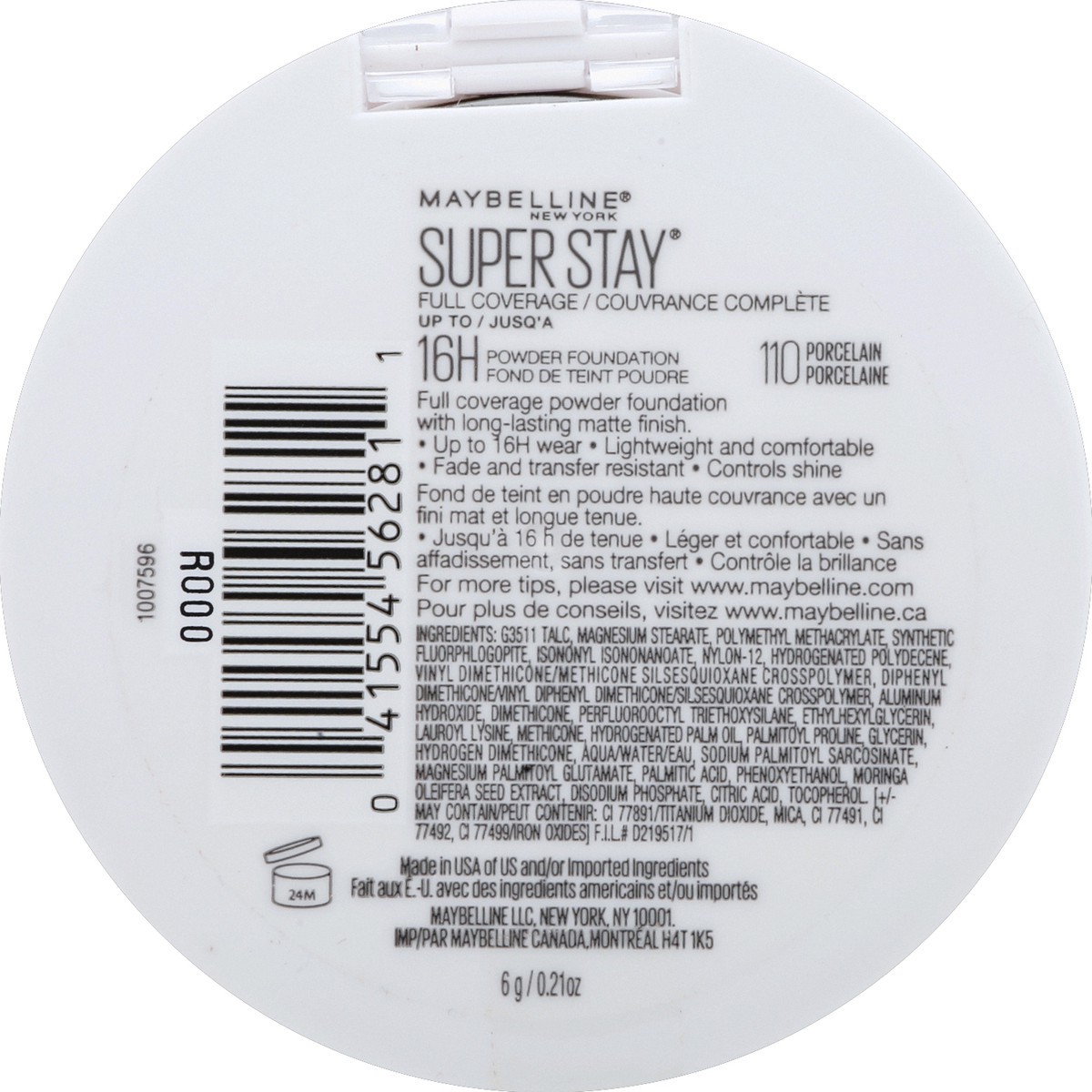 slide 6 of 6, Super Stay Full Coverage Pressed Powder Foundation - 110 Porcelain - 0.21oz, 0.18 oz