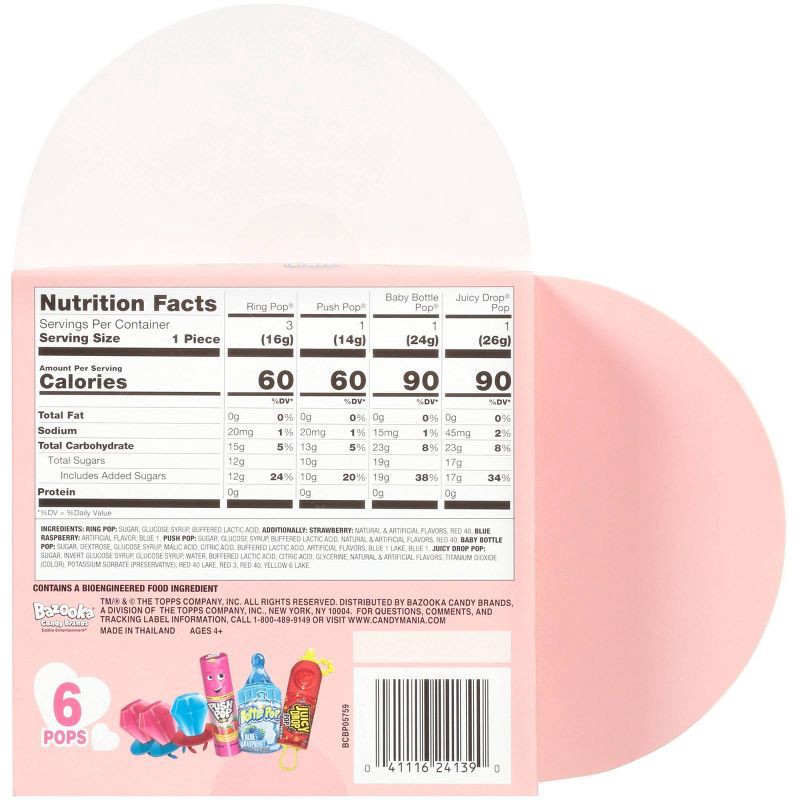 slide 2 of 4, Ring Pop Bazooka Valentine's Day Sweet Pop Heart Box Candy - 3.95oz, 3.95 oz
