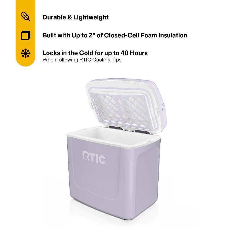slide 2 of 9, RTIC Outdoors 8qt Road Trip Personal Cooler - Lilac Purple: Hard-Sided, 12-Can Capacity, 8 qt