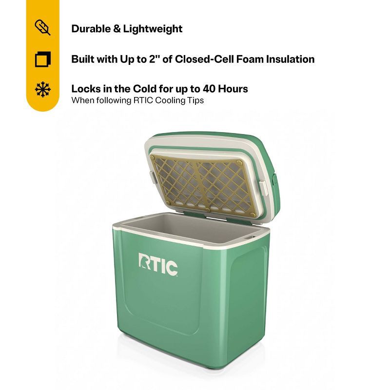 slide 2 of 8, RTIC Outdoors 8qt Road Trip Personal Cooler - Sage Green: Hard-Sided, 12-Can Capacity, 8 qt