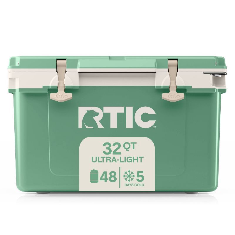 slide 1 of 8, RTIC Outdoors 32 QT Ultra-Light Hard Sided Cooler - Sage Green: Polypropylene Liner, 48 Can Capacity, 32 qt, 48 can