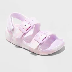 Toddler Ade Blown EVA Sandals - Cat & Jack™ Purple 10T: Hook and Loop Closure, Contoured Footbed, Non-Marking Outsole