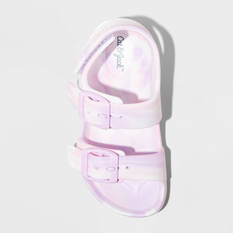 slide 3 of 4, Toddler Ade Blown EVA Sandals - Cat & Jack™ Purple 11T: Hook and Loop, Contoured Footbed, Open Toe, 1 ct