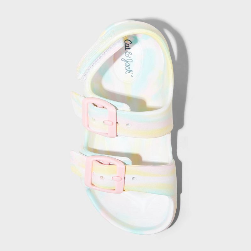 slide 3 of 4, Toddler Ade Blown EVA Sandals - Cat & Jack™ 8T: Hook and Loop Closure, Contoured Footbed, Double Straps, Open Toe Design, 1 ct