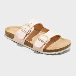 Kids' Drew Footbed Sandals - Cat & Jack™ Pink 2: Slip-On, Contoured Footbed, Open Toe