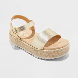Kids' Lindsey Platform Espadrille Sandals - art class™ Gold 4: Adjustable Buckle Strap, Contoured Footbed, Open Toe