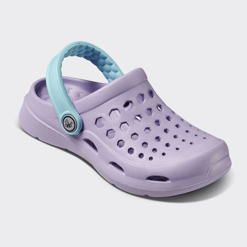 slide 1 of 6, Joybees Kids' Dylan Slip-On Clogs - Sky Blue/Lilac Purple 3: Non-Marking Sole, Closed Round Toe, Medium Width, 1 ct