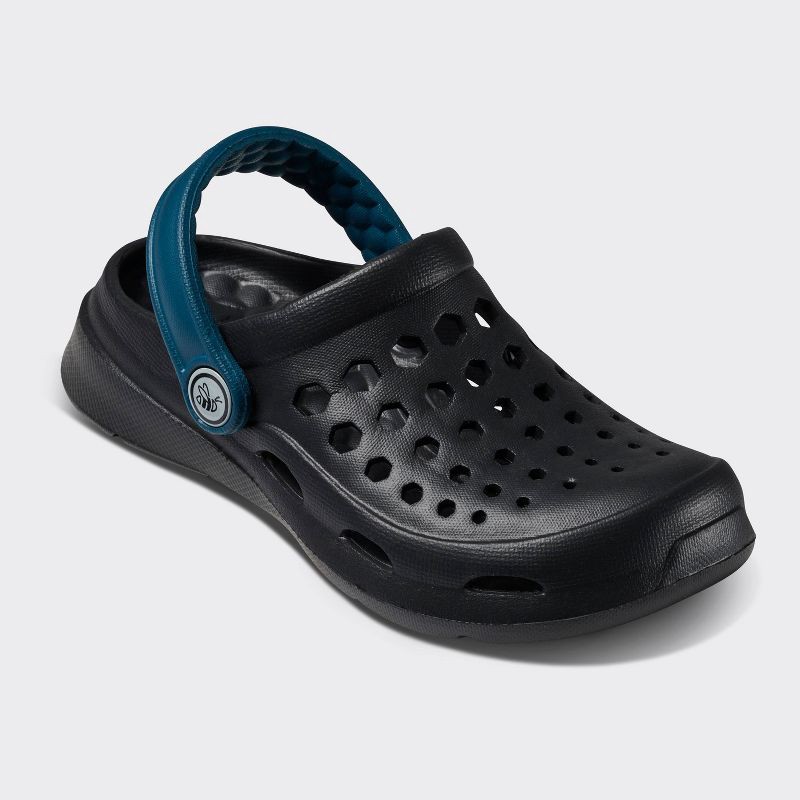 slide 1 of 4, Joybees Kids' Dylan Slip-On Clogs - Black/Cascade 3: Non-Marking Sole, Closed Round Toe, 1 ct