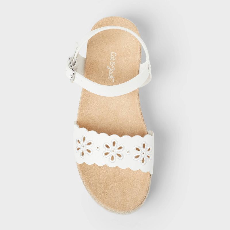 slide 3 of 4, Kids' Lindsey Platform Espadrille Sandals - art class™ White 3: Adjustable Buckle Strap, Contoured Footbed, Open Toe, 1 ct