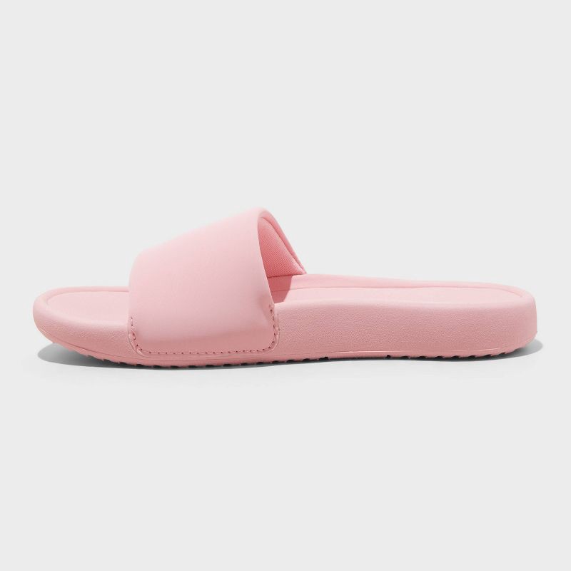 slide 2 of 4, Kids' Tatum Comfort Slides - All In Motion™ Pink 2: Slip-On Sandals, EVA Insole, Treaded Outsole, Medium Width, 1 ct