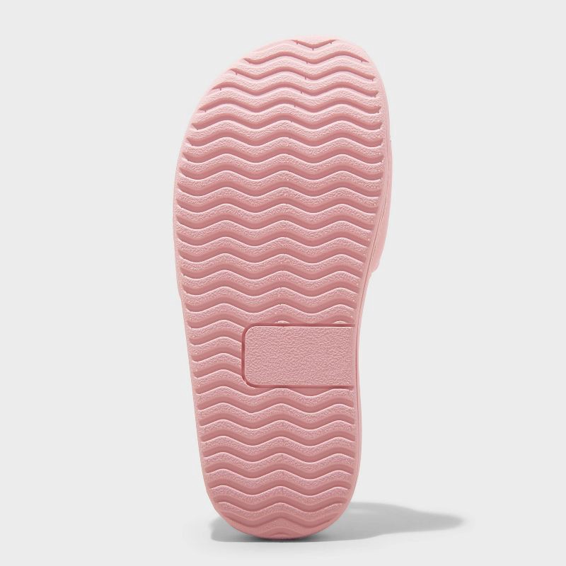 slide 4 of 4, Kids' Tatum Comfort Slides - All In Motion™ Pink 5: Slip-On Sandals, EVA Insole, Recycled Polyester Lining, Treaded Outsole, 1 ct