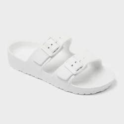 Kids' Noa Blown EVA Footbed Sandals - Cat & Jack™ White 13: Swirl Pattern, Open Toe, Double Straps