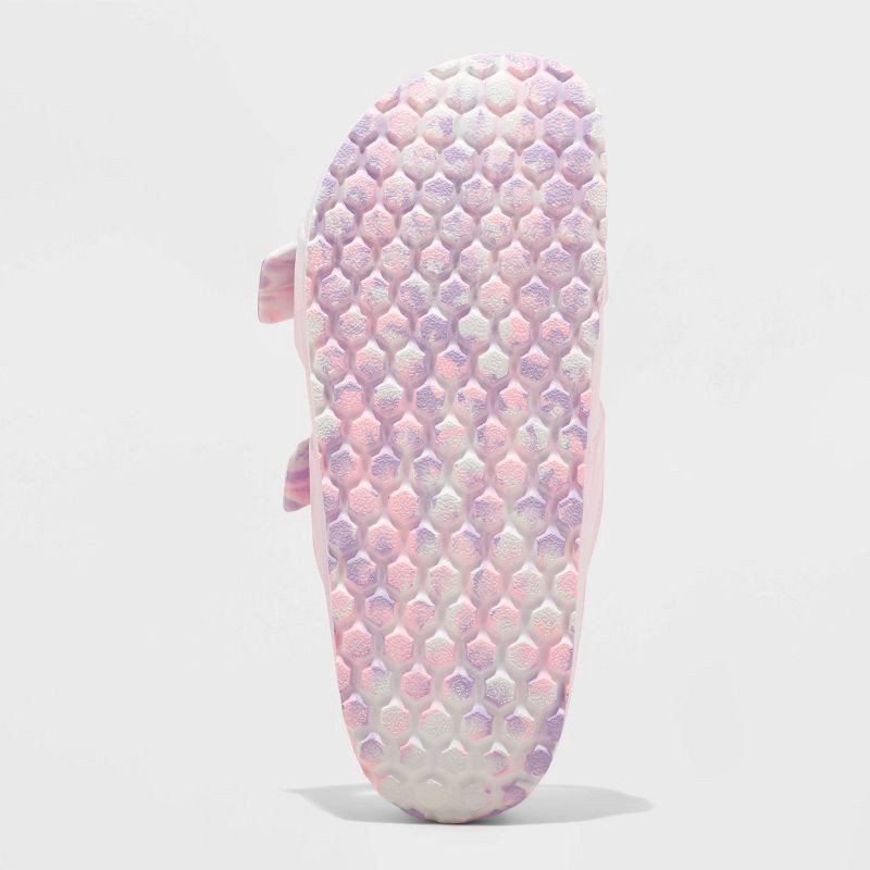 slide 4 of 4, Kids' Noa Blown EVA Footbed Sandals - Cat & Jack™ Blue/Purple 4: Slip-On, Contoured Footbed, Double Straps, Open Toe, 1 ct