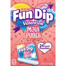 Lik-m-aid Fun Dip LIK-M-AID Valentine's Classroom Exchange Fun Dip Maui Punch Candy Carton - 10.32oz/24ct