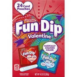 Lik-m-aid Fun Dip LIK-M-AID Valentine's Classroom Exchange Fun Dip Carton Candies - 10.32oz/24ct