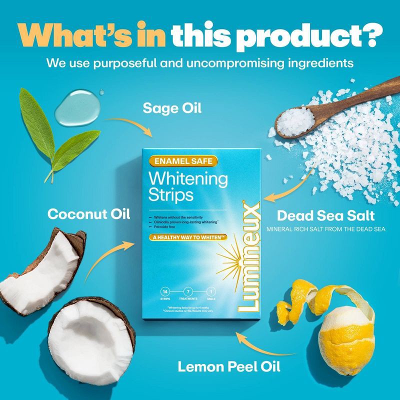 slide 8 of 8, Lumineux Tooth Whitening Strips - 7ct, 7 ct