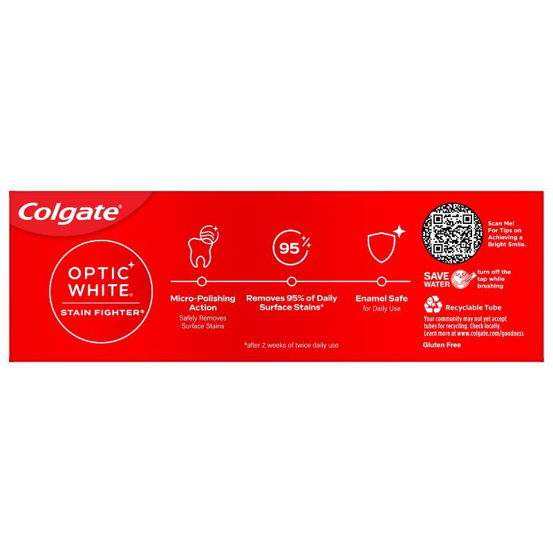 slide 12 of 15, Colgate Optic White Stain Fighter Teeth Whitening Toothpaste - Clean Mint - 4.2oz, 4.2 oz