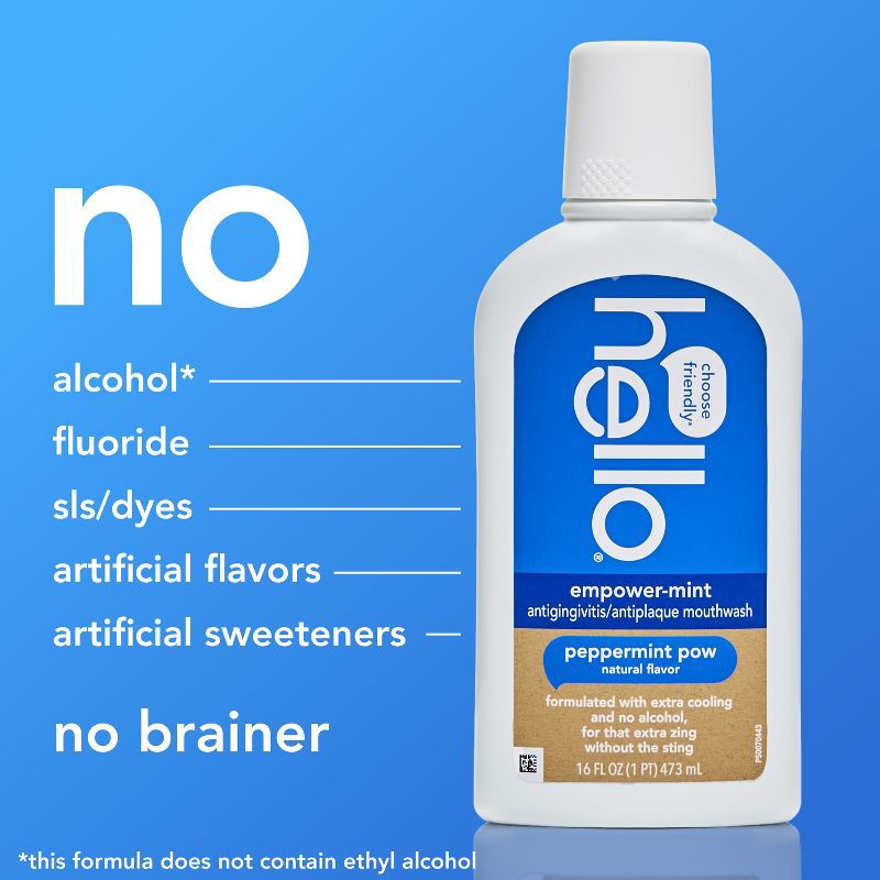 slide 7 of 12, hello Empower-Mint Fluoride Free and Alcohol Free Mouthwash - Peppermint - 16 fl oz, 16 fl oz