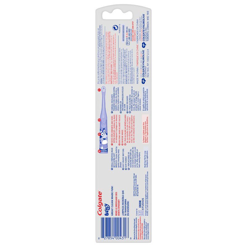 slide 10 of 13, Colgate Kids' Battery Toothbrush - Bluey Bingo - Extra Soft, 1 ct