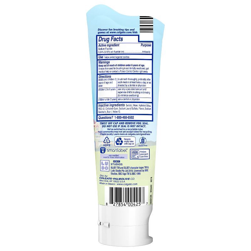 slide 2 of 14, Colgate Kids Bluey Cavity Protection Toothpaste with Fluoride - Mild Bubble Fruit Flavor - 4.6oz, 4.6 oz