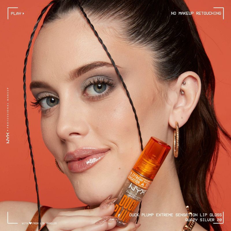 slide 4 of 8, NYX Professional Makeup Duck Plump High Pigment Plumping Lip Gloss - Quazy Silver - 0.23 fl oz, 0.23 fl oz